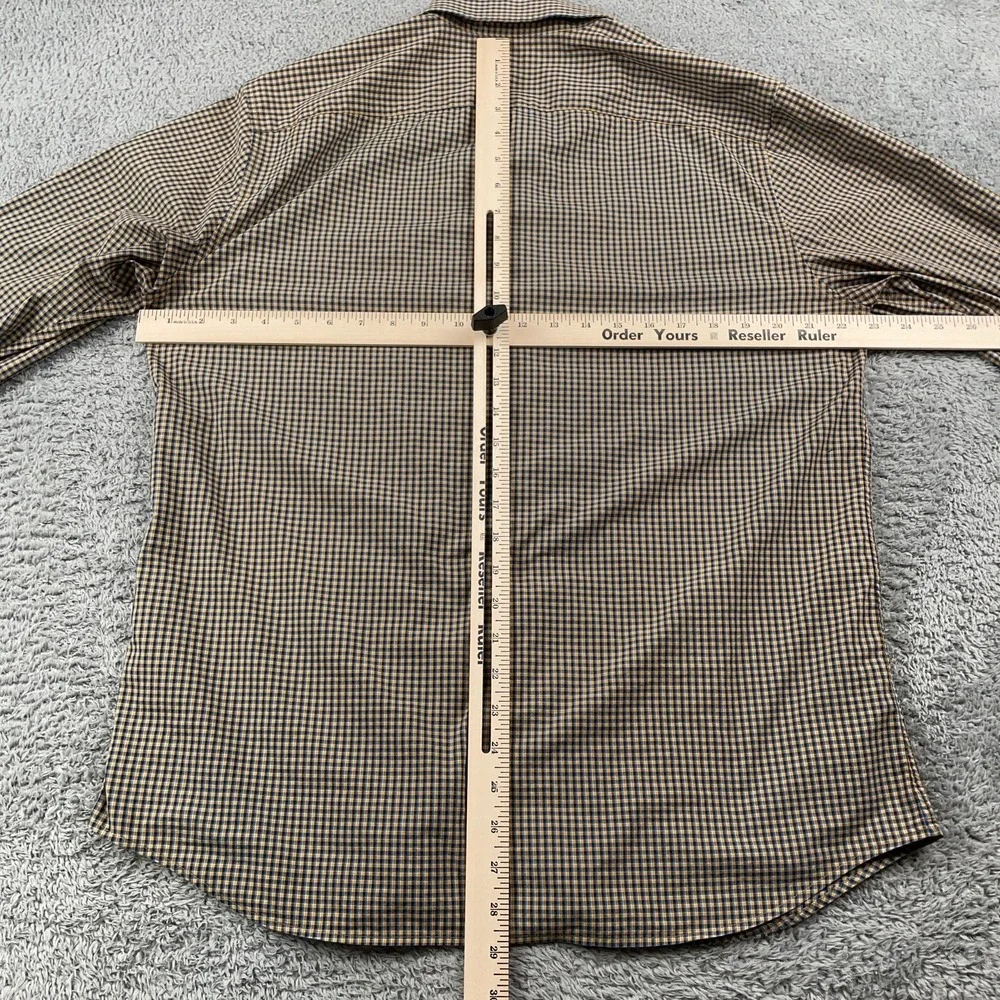 Banana Republic Shirt Mens Large Slim Flex Fit Tech Stretch Check Dress Casual